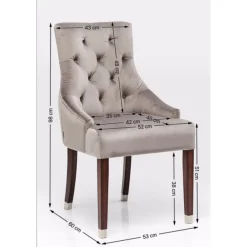 KARE Design Chaise Prince Velours Gris