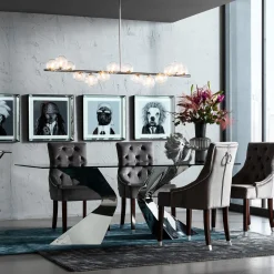 KARE Design Chaise Prince Velours Gris