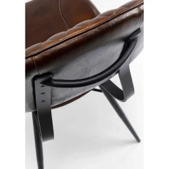 KARE Design Chaise Samba Cuir Marron