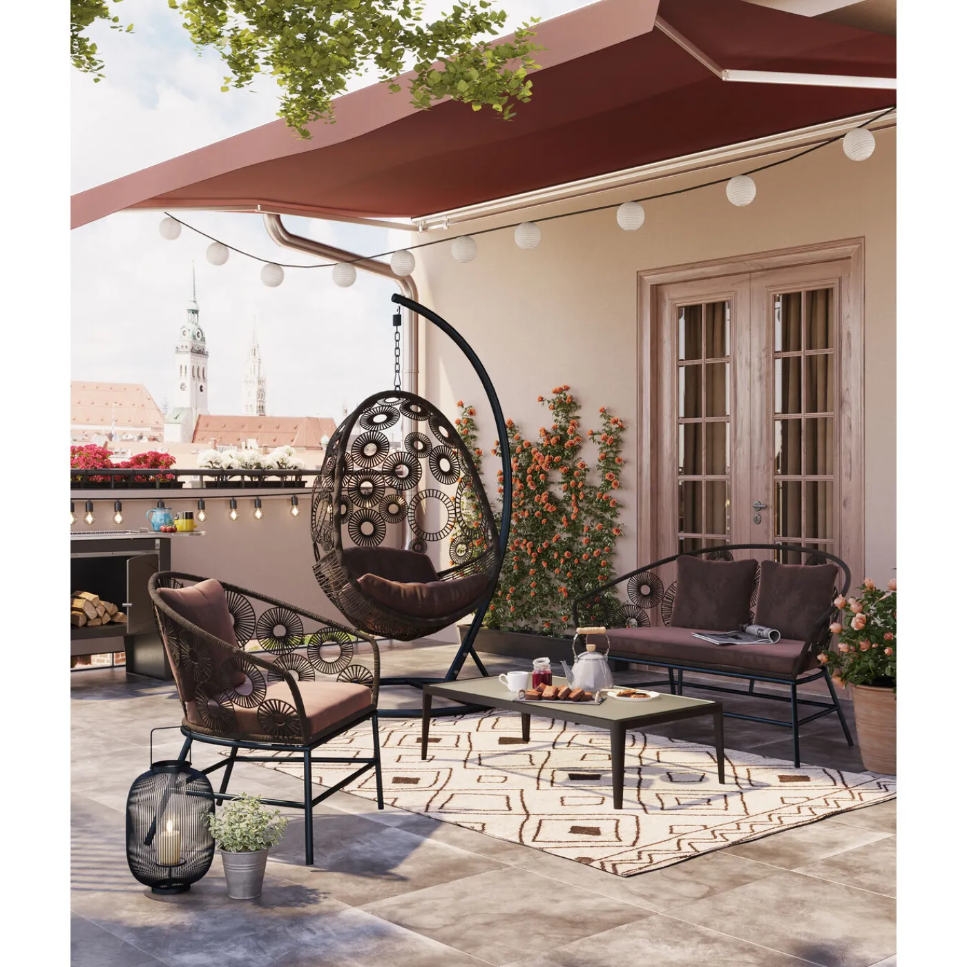 KARE Design Chaise Suspendue Ibiza Marron