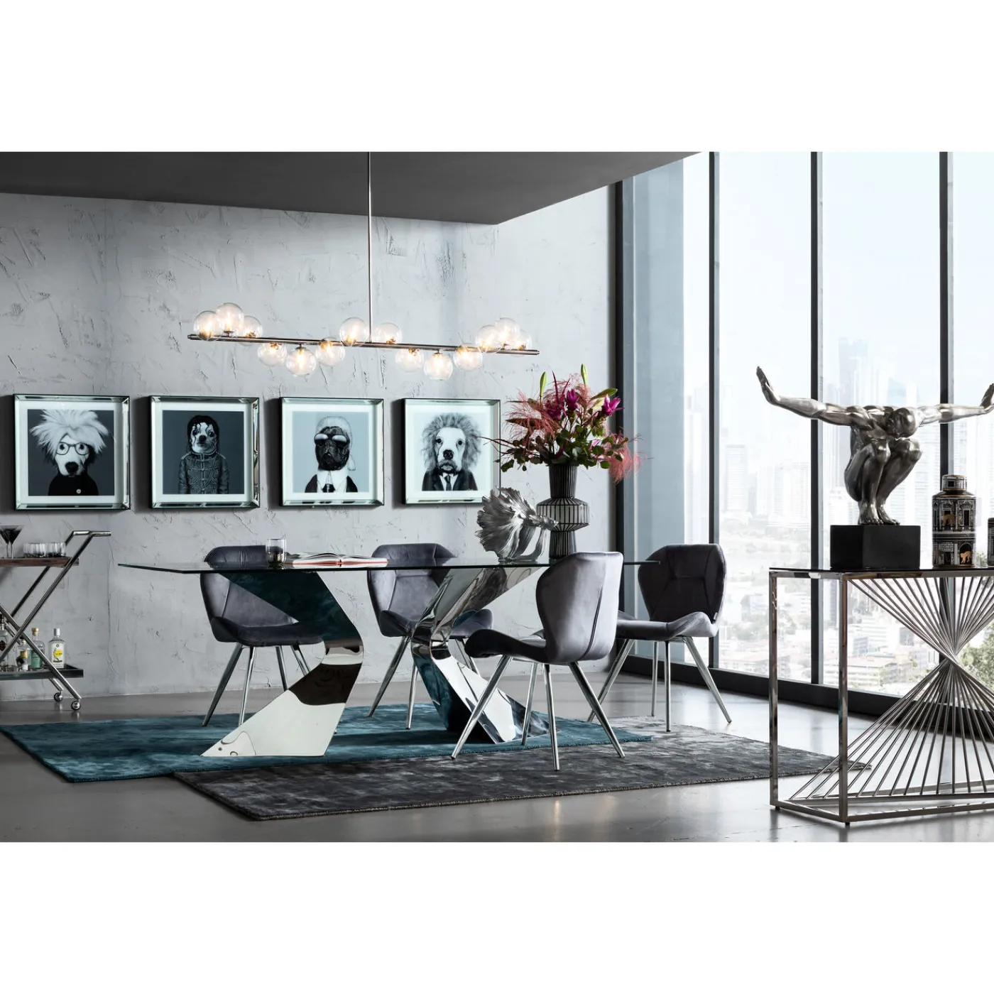 KARE Design Chaise Viva Gris-Chrome