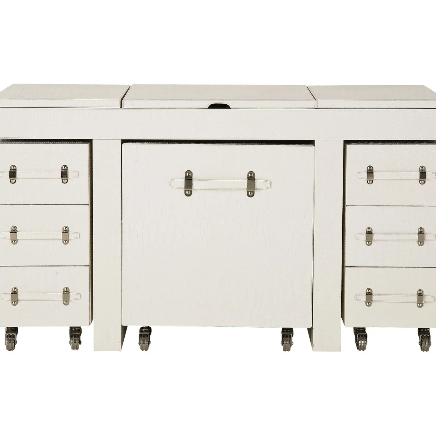 KARE Design Coiffeuse Diva Croco Blanche (4 Pcs)