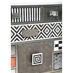 KARE Design Commode Haute Chalet Argent 13 Tiroirs