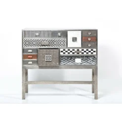 KARE Design Commode Haute Chalet Argent 13 Tiroirs