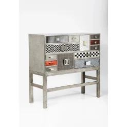 KARE Design Commode Haute Chalet Argent 13 Tiroirs