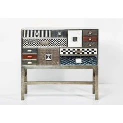 KARE Design Commode Haute Chalet Argent 13 Tiroirs