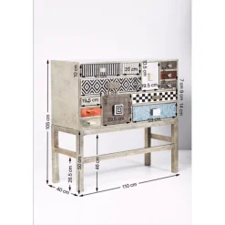 KARE Design Commode Haute Chalet Argent 13 Tiroirs