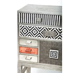 KARE Design Commode Haute Chalet Argent 13 Tiroirs