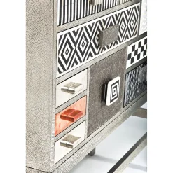 KARE Design Commode Haute Chalet Argent 13 Tiroirs