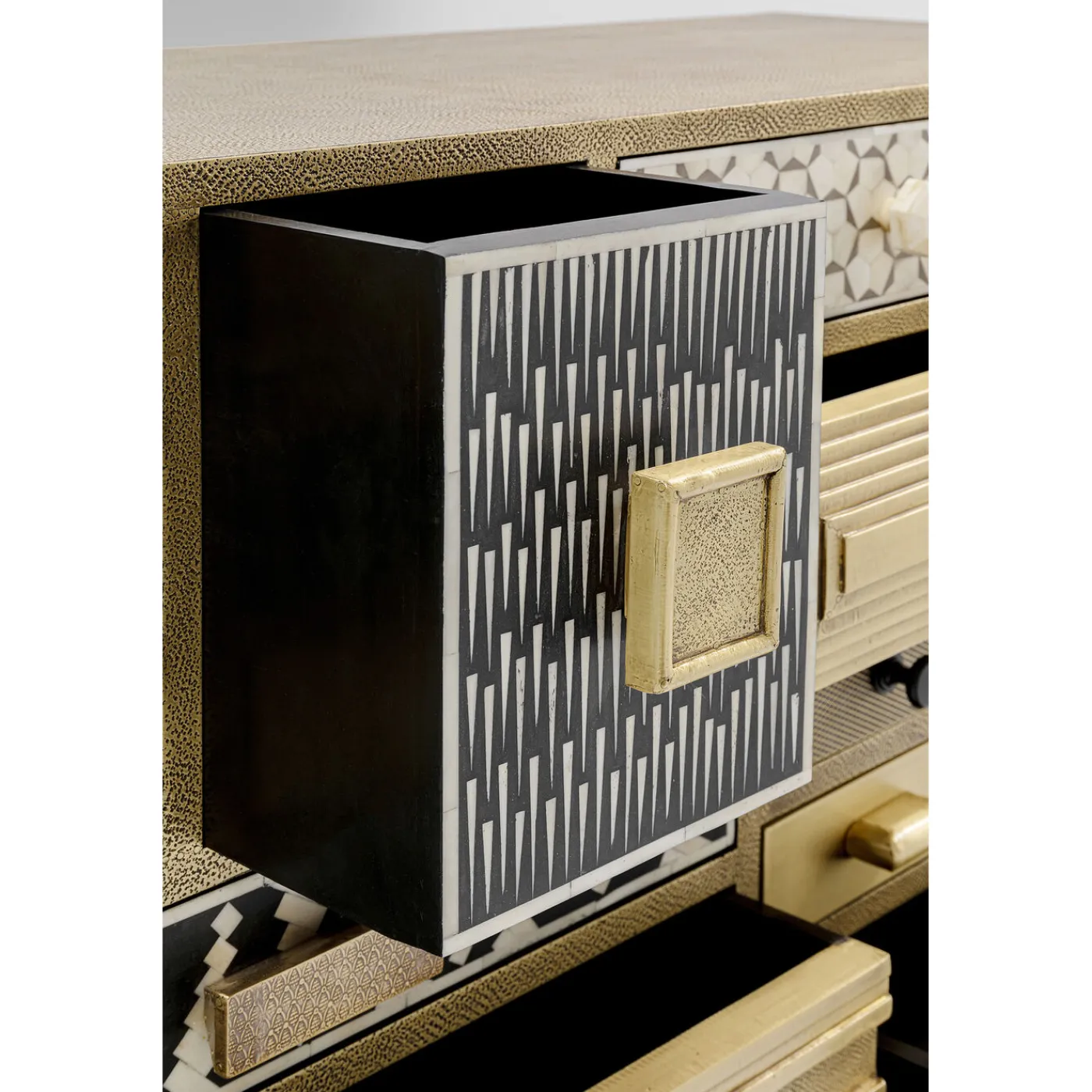 KARE Design Commode Haute Chalet Dore 13 Tiroirs