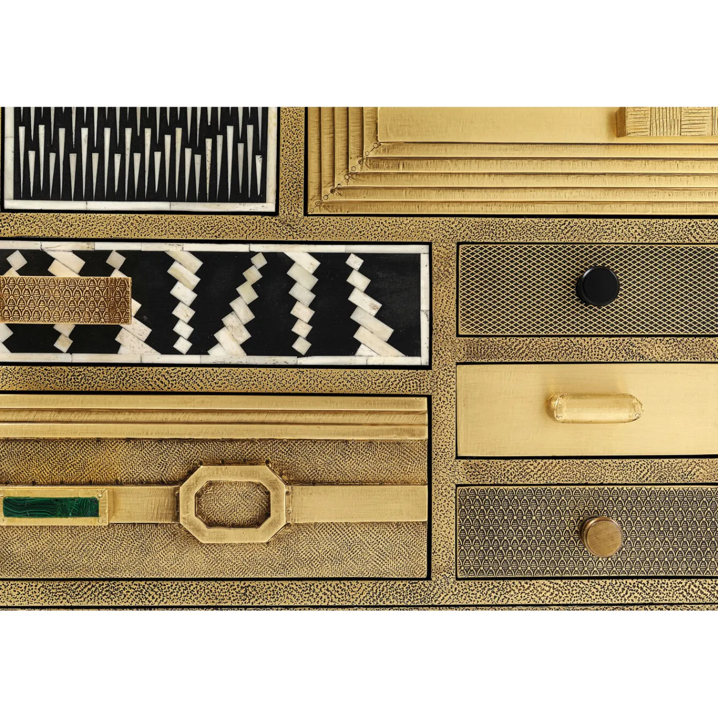 KARE Design Commode Haute Chalet Dore 13 Tiroirs