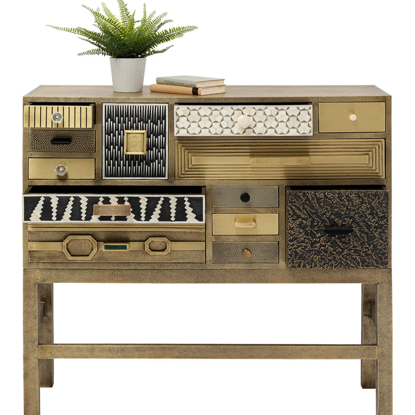 KARE Design Commode Haute Chalet Dore 13 Tiroirs