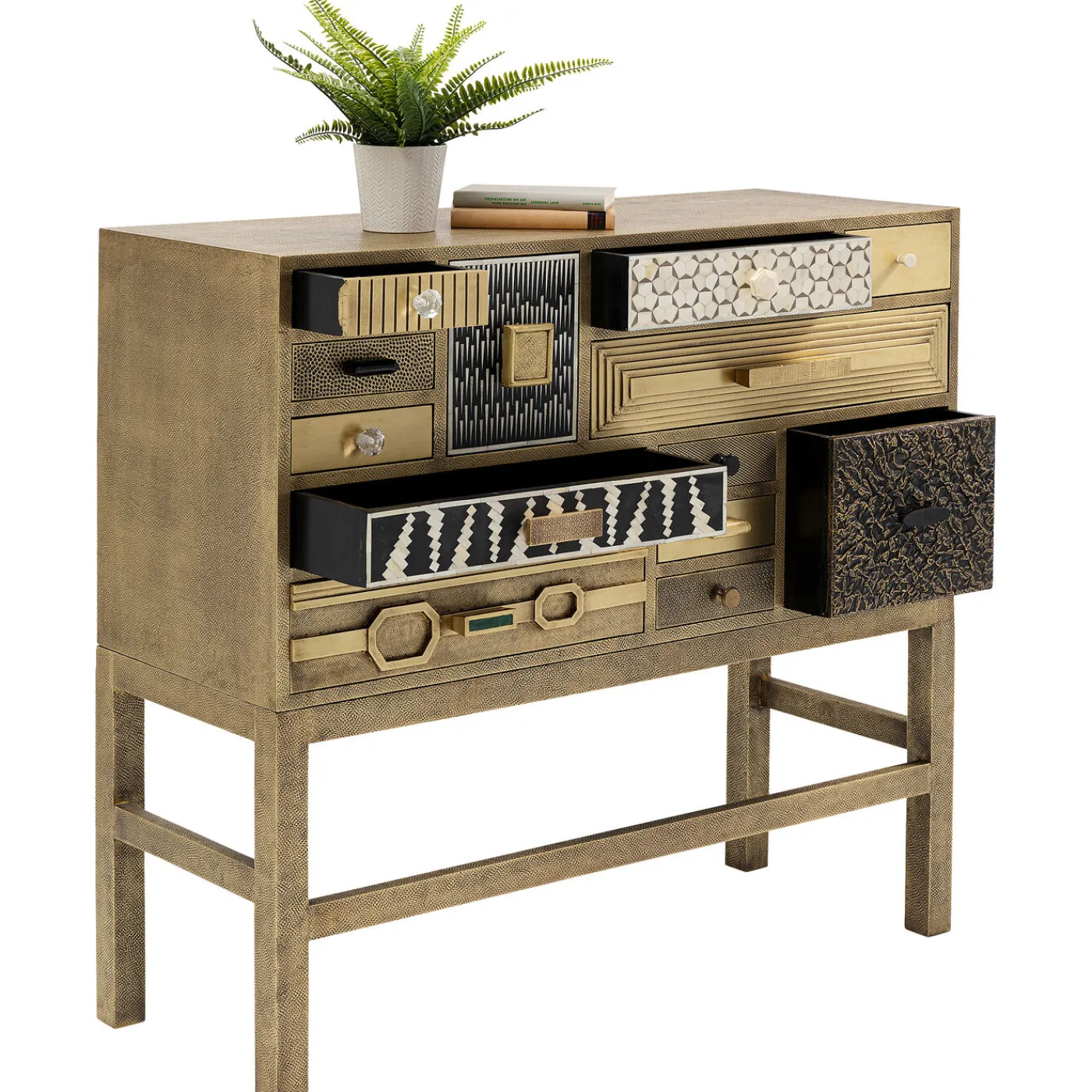 KARE Design Commode Haute Chalet Dore 13 Tiroirs