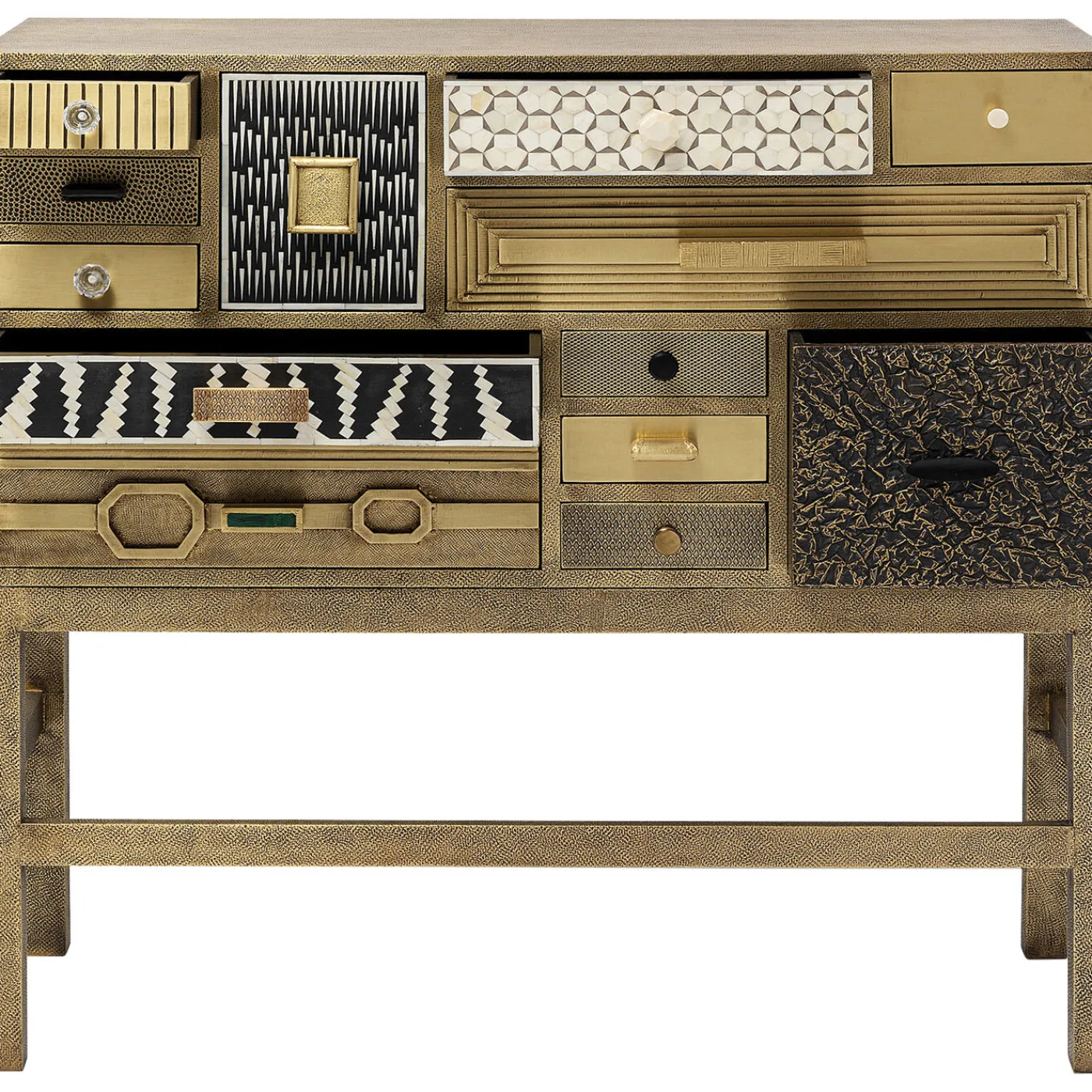 KARE Design Commode Haute Chalet Dore 13 Tiroirs