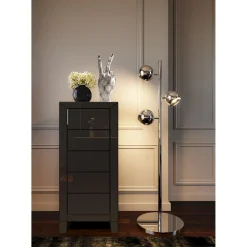 KARE Design Commode Haute Luxury Push 5 Tiroirs Gris