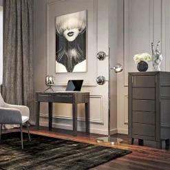 KARE Design Commode Haute Luxury Push 5 Tiroirs Gris