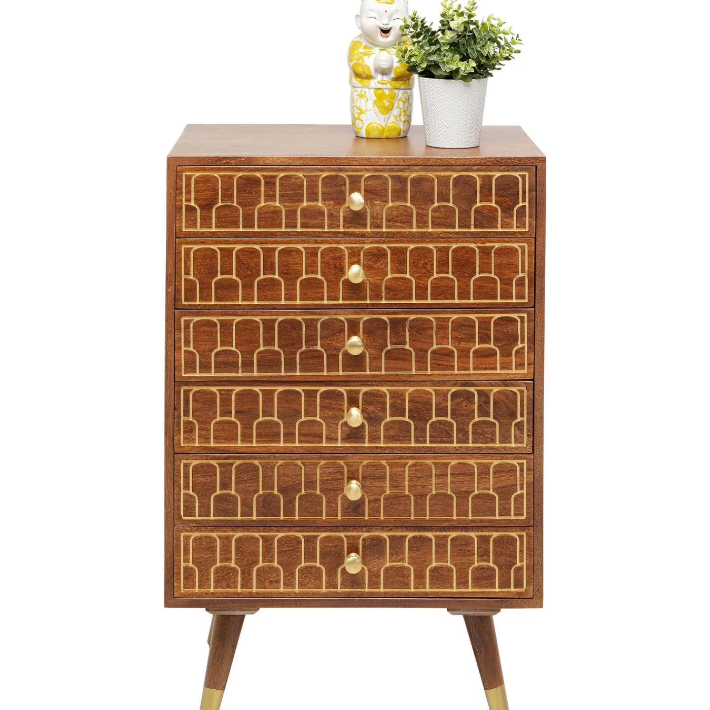 KARE Design Commode Haute Muskat 6 Tiroirs