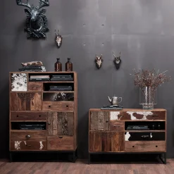 KARE Design Commode Haute Rodeo 3 Portes,8 Tiroirs