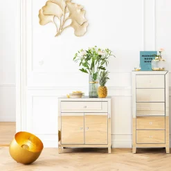 KARE Design Commode Luxury Champagne 2-Portes,1-Tiroir