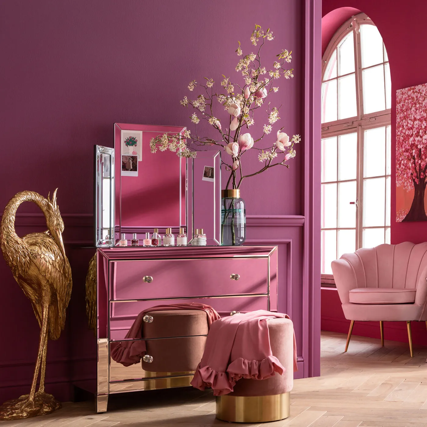 KARE Design Commode Luxury Champagne,3-Tiroirs