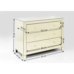 KARE Design Commode Luxury Champagne,3-Tiroirs