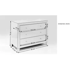 KARE Design Commode Luxury Push 3 Tiroirs Gris