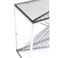 KARE Design Console Laser Argente-Verre Clair 120X40