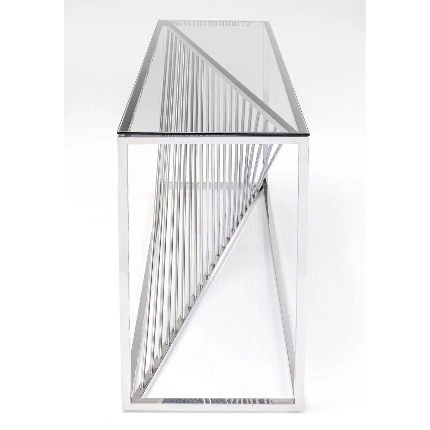 KARE Design Console Laser Argente-Verre Clair 120X40