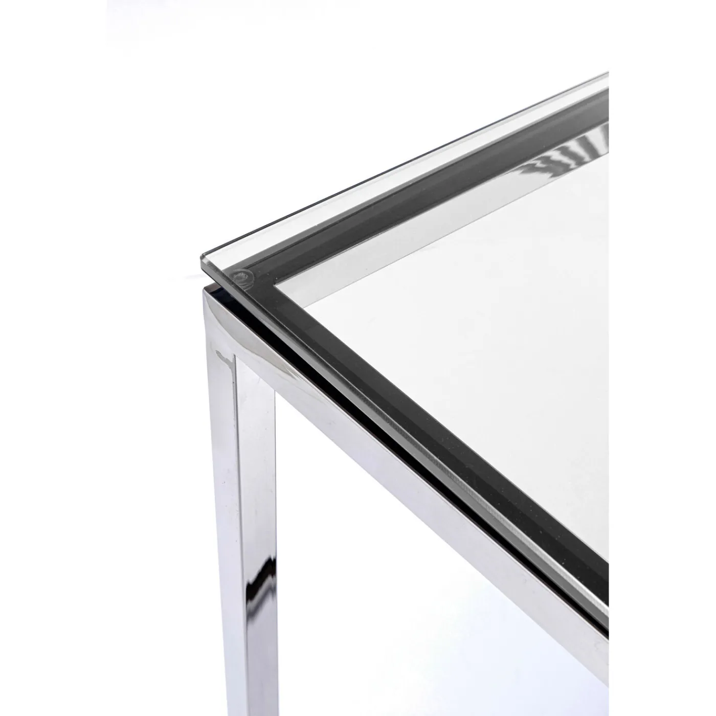 KARE Design Console Laser Argente-Verre Clair 120X40