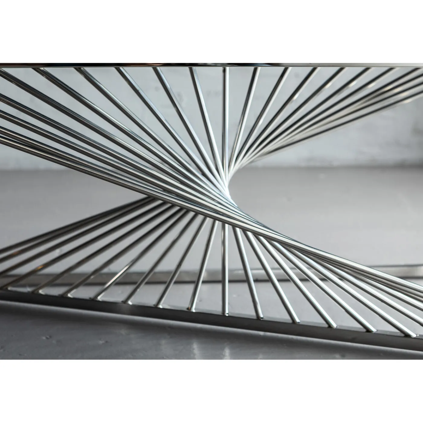 KARE Design Console Laser Argente-Verre Clair 120X40