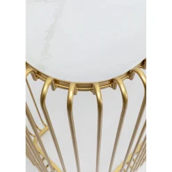KARE Design Console Wire Verre Marbre Dore 142X89Cm