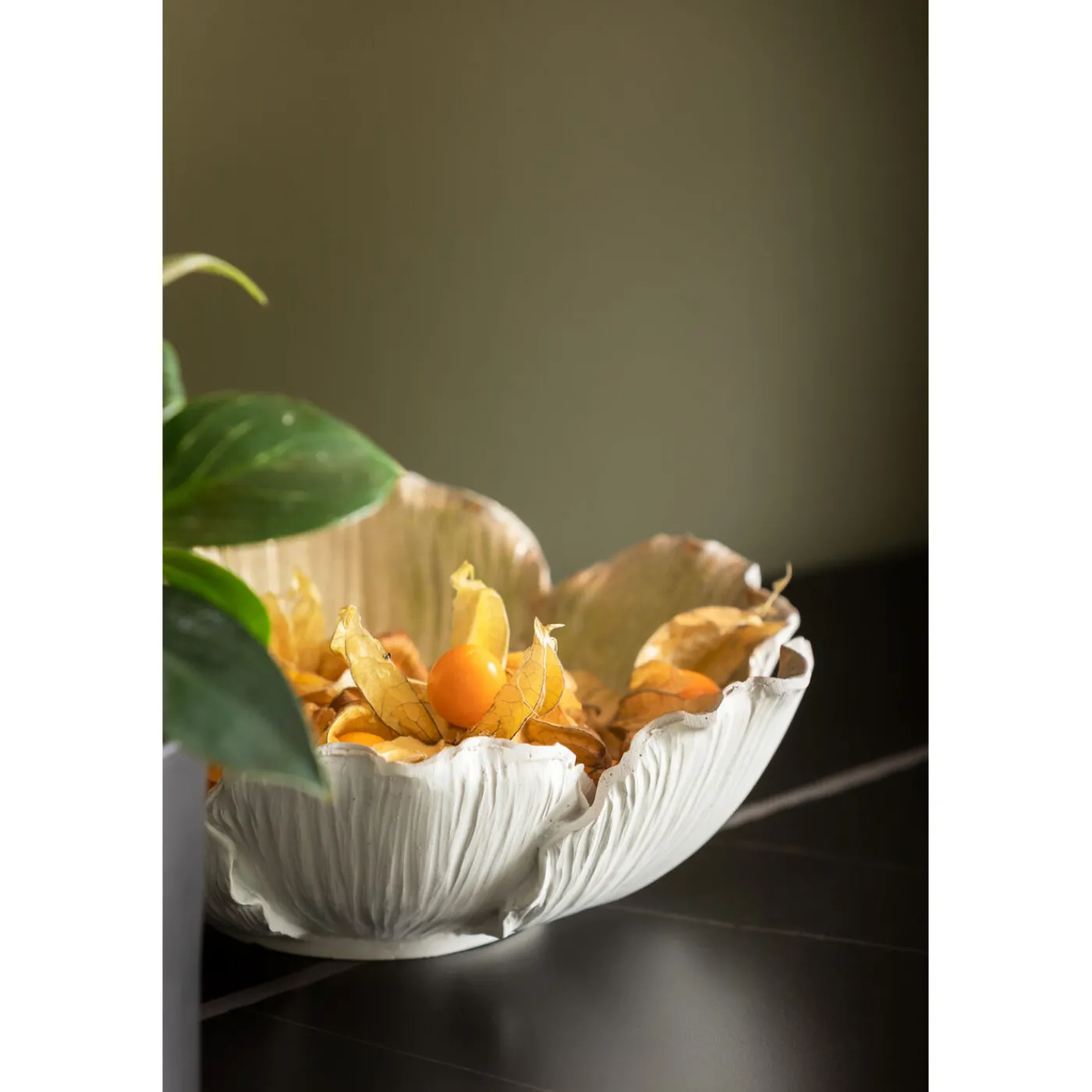 KARE Design Coupe Décorative Flower Bloom Creme-Dore O20Cm