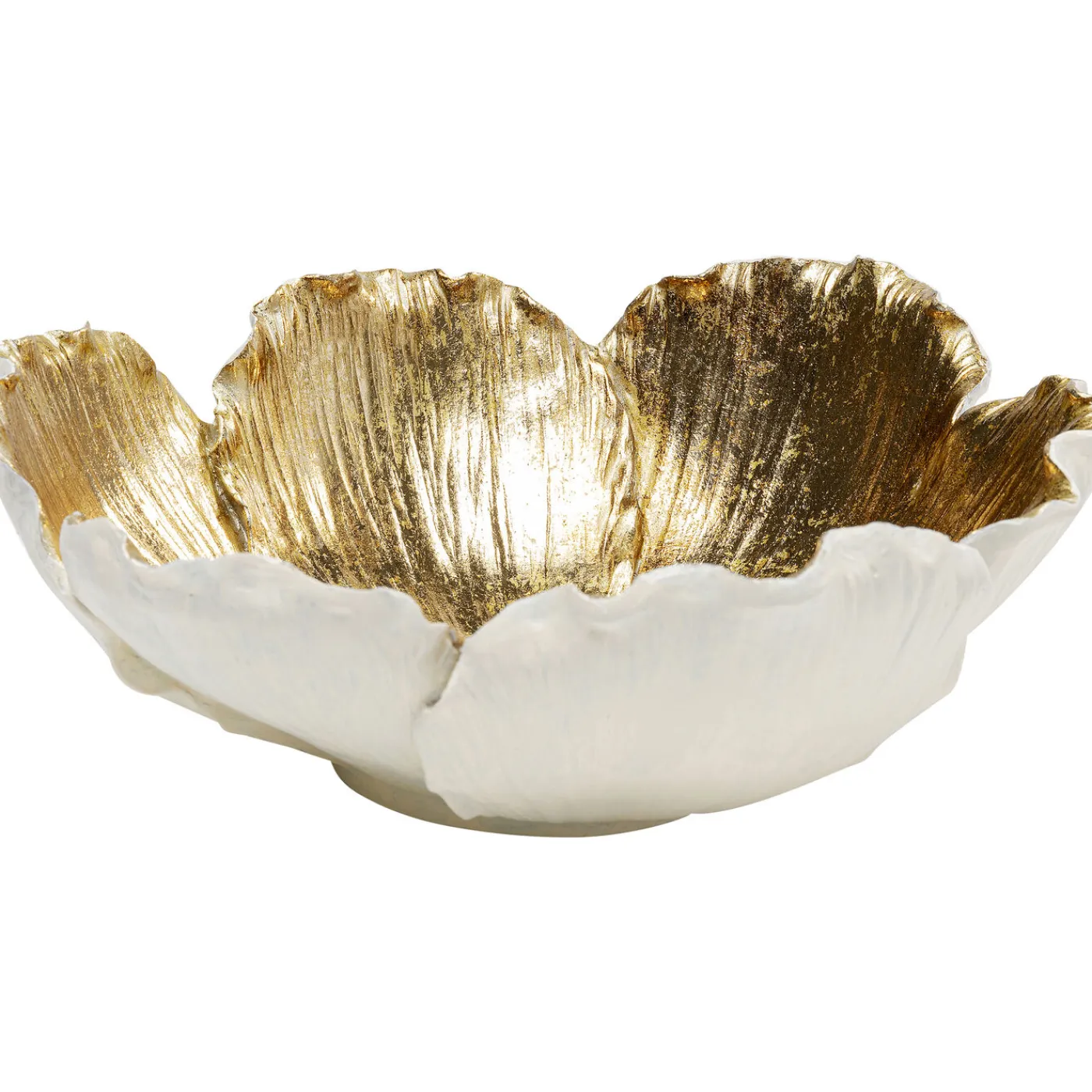 KARE Design Coupe Décorative Flower Bloom Creme-Dore O25Cm