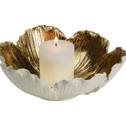 KARE Design Coupe Décorative Flower Bloom Creme-Dore O25Cm