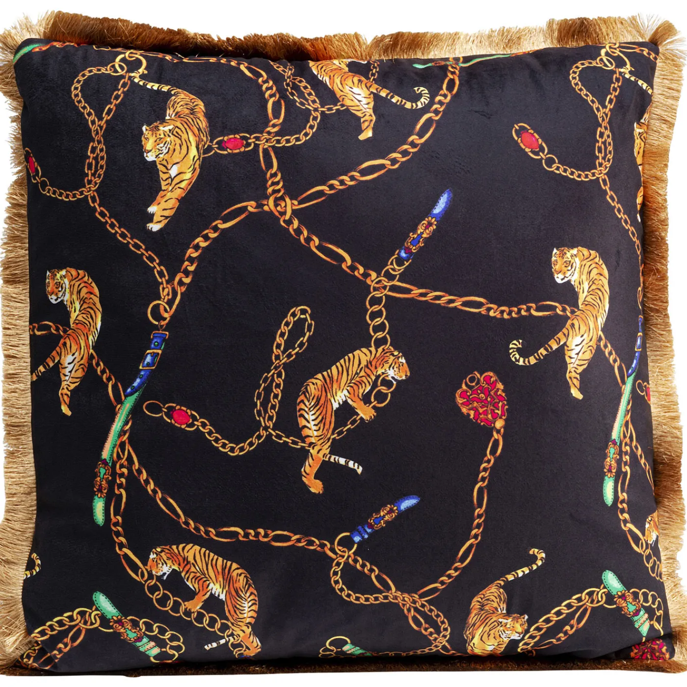 KARE Design Coussin Tiger Chain Noir 45X45Cm