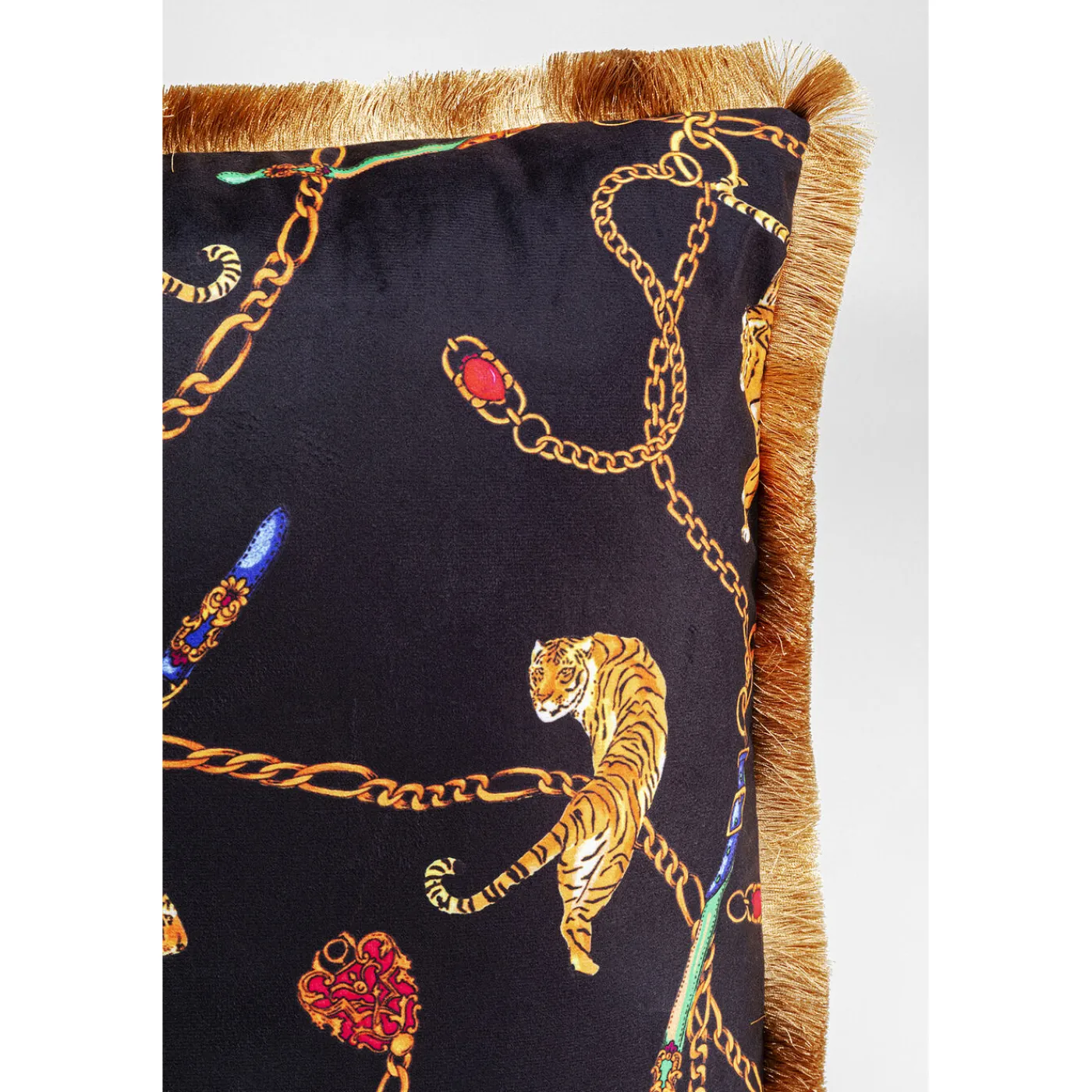 KARE Design Coussin Tiger Chain Noir 45X45Cm