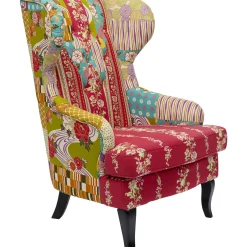 KARE Design Fauteuil À Oreilles Patchwork Rouge