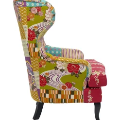KARE Design Fauteuil À Oreilles Patchwork Rouge