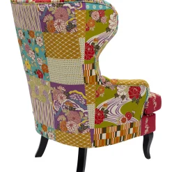 KARE Design Fauteuil À Oreilles Patchwork Rouge