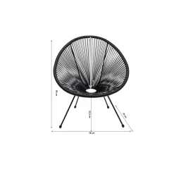 KARE Design Fauteuil Acapulco Noir