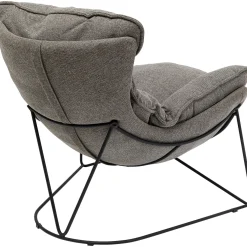 KARE Design Fauteuil Avec Repose-Pied Snuggle Gris (2/Parts)