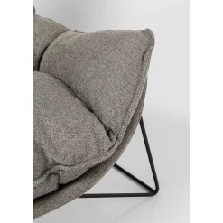 KARE Design Fauteuil Avec Repose-Pied Snuggle Gris (2/Parts)