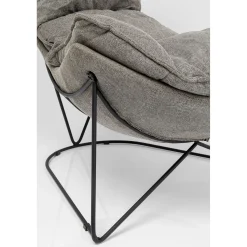 KARE Design Fauteuil Avec Repose-Pied Snuggle Gris (2/Parts)