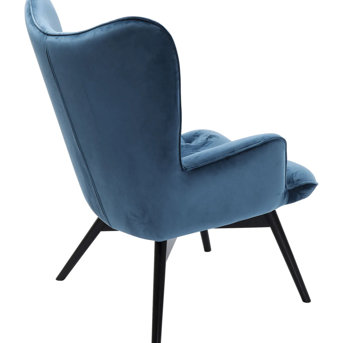 KARE Design Fauteuil Black Vicky Velours Petrole