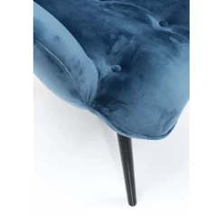 KARE Design Fauteuil Black Vicky Velours Petrole