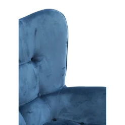 KARE Design Fauteuil Black Vicky Velours Petrole