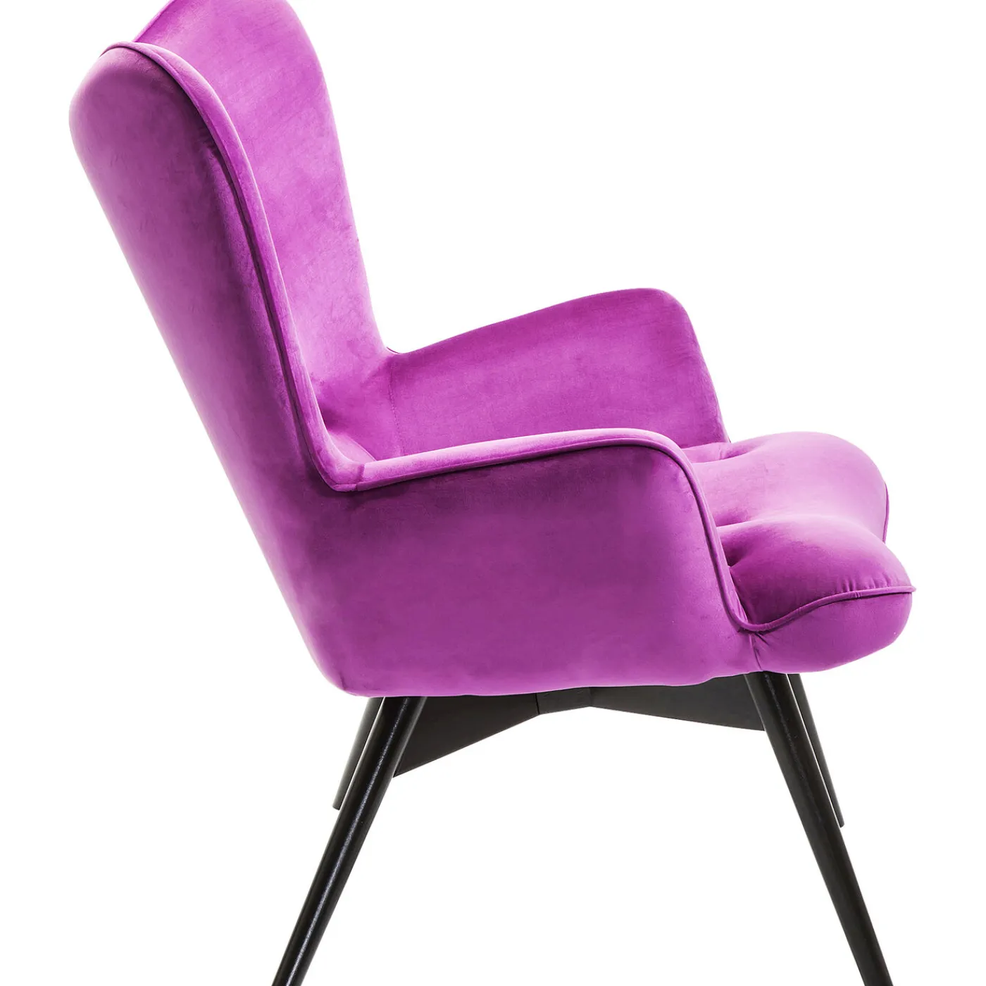 KARE Design Fauteuil Black Vicky Velours Violet