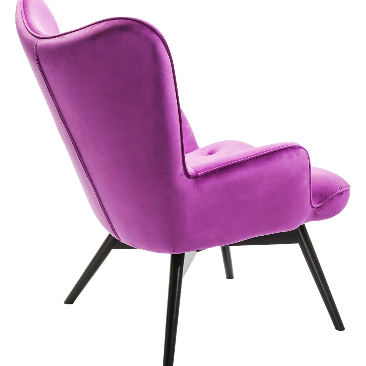 KARE Design Fauteuil Black Vicky Velours Violet