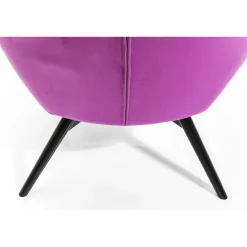 KARE Design Fauteuil Black Vicky Velours Violet