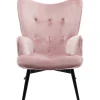 KARE Design Fauteuil Black Vicky Velours Rose